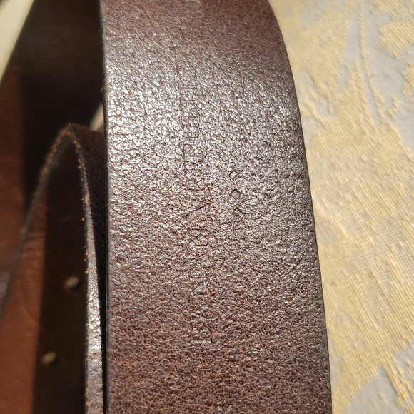 Banana Republic Belt Mens 30" Genuine Buffalo Leather Brown Brass Buckle - Picture 3 of 6